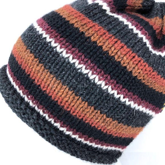 COPY - new Peruvian Trading Co. knit hat beanie stripe wool unisex - Picture 5 of 9